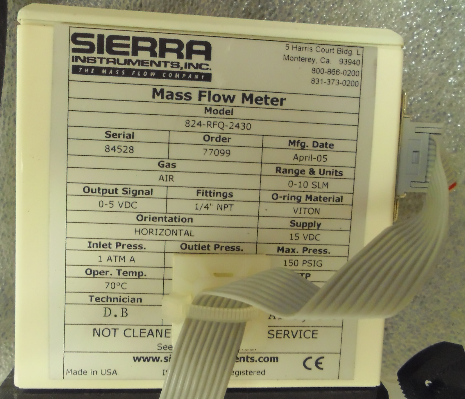 TOP-TRAK SIERRA MASS FLOW METER 824-RFQ-2430