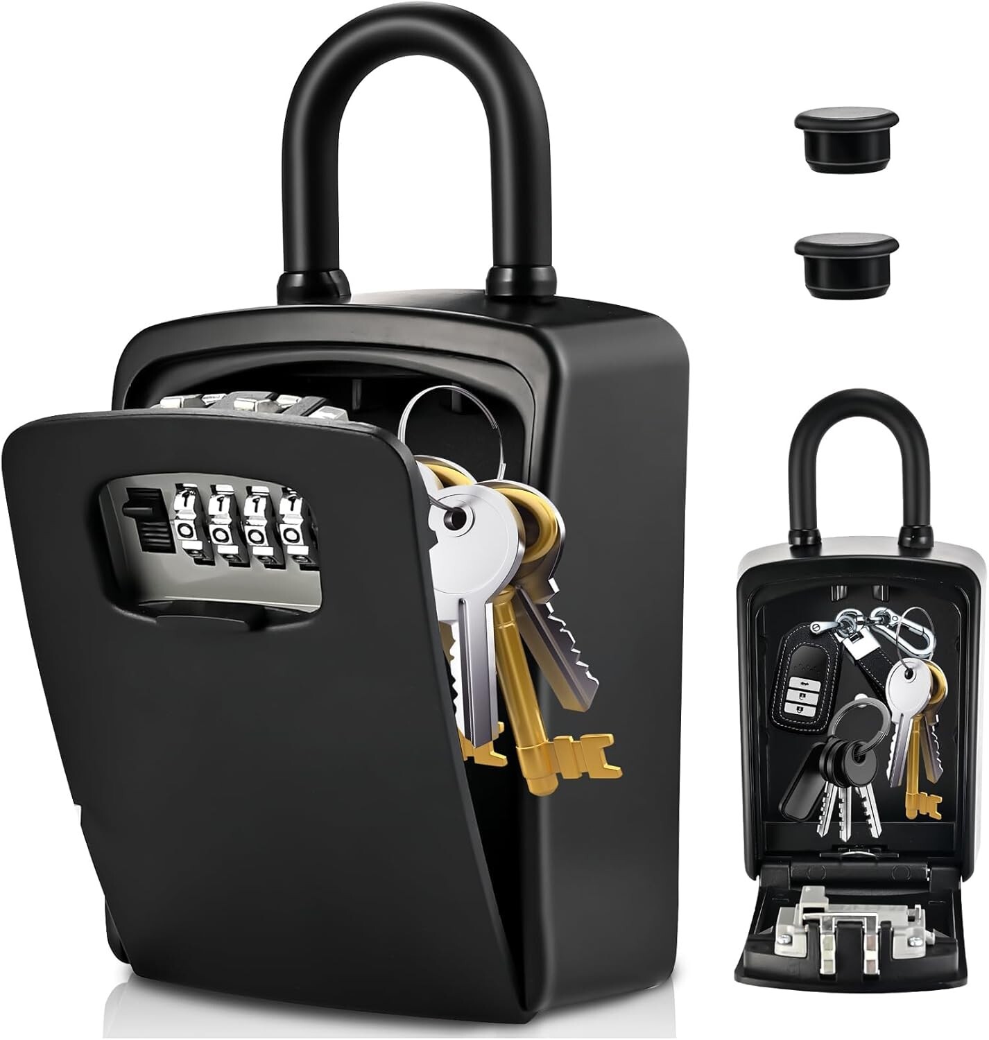 Caja de seguridad grande con llave, 5.5” x 4.1” x 2.1” impermeable Kirsite