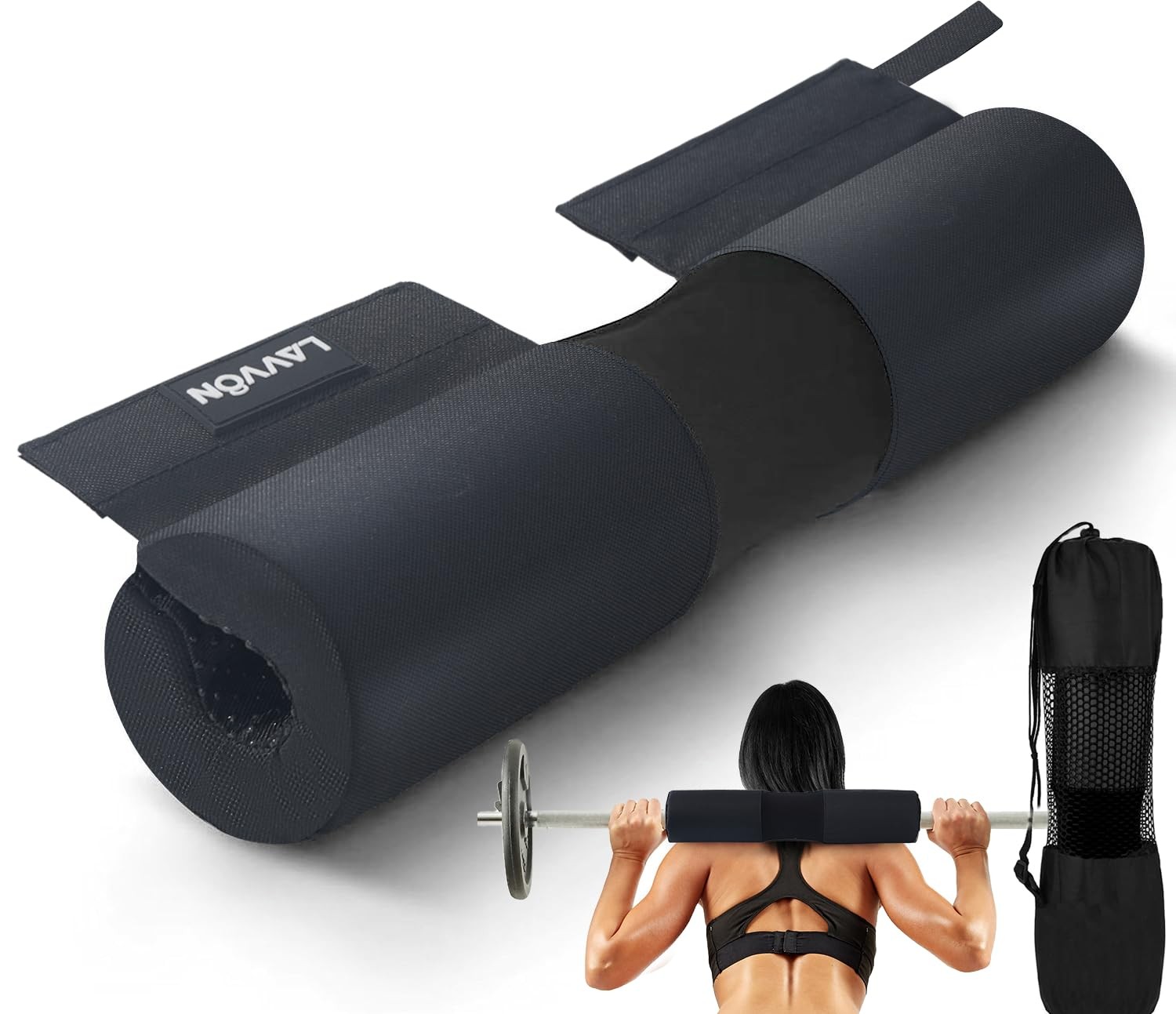 Thick Foam Barbell Pad for Squats, Lunges & Hip Thrusts - Anti-Slip Cushion