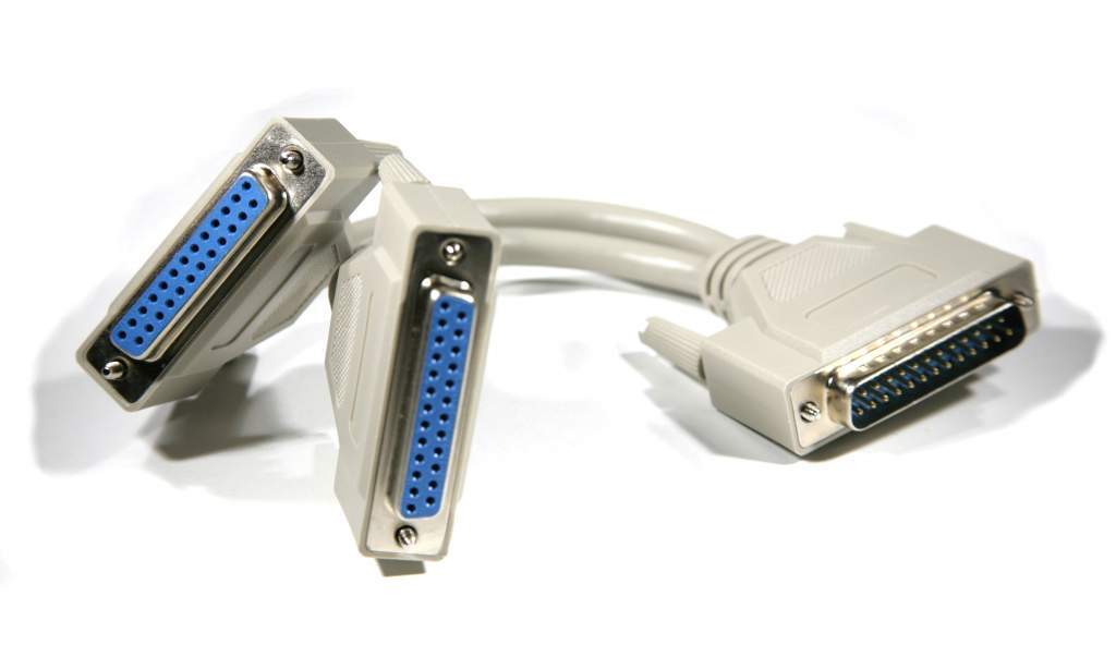 Y-Splitter Serial Cable DB25-Male to DB25-Female DB25-Female 8 Inch FREE SHIP