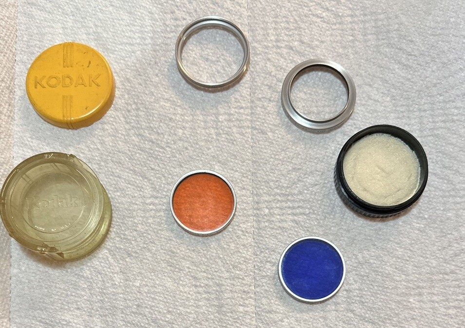2-Camera Filters 1-Adapter Ring - Kodak Series 6/80A Filter/Harrison C-7 No. 3