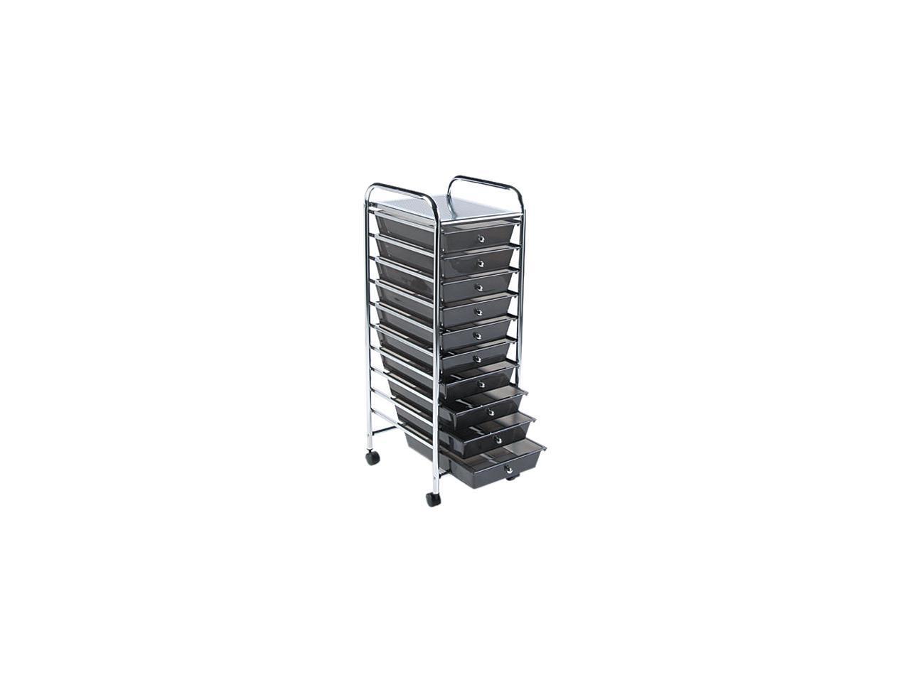 Advantus 34007 Portable Drawer Organizer, 15-1/2w x 13d x 37-5/8h, Chrome/Smoke