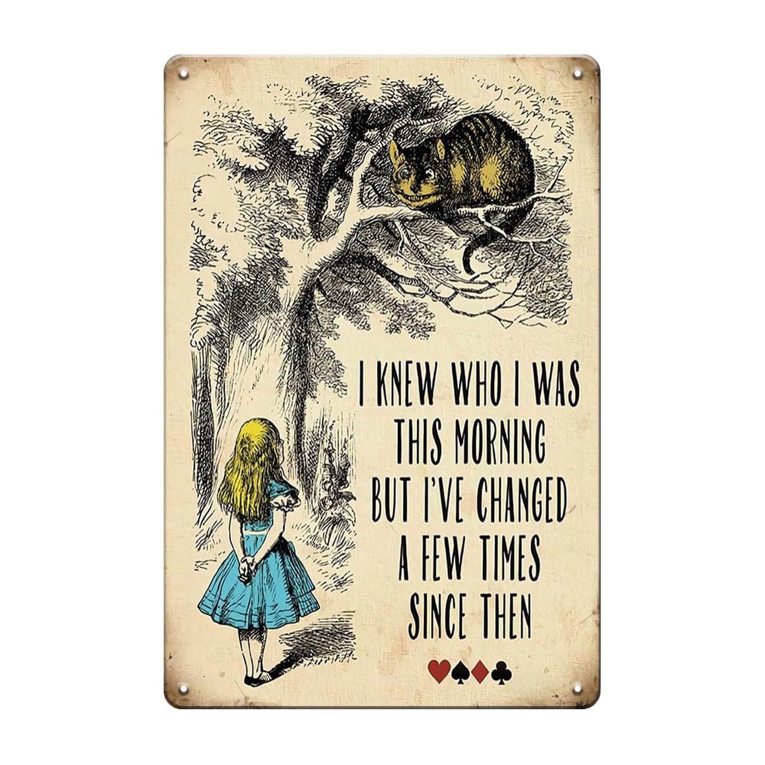 Alice in Wonderland Gifts Decorations Metal Tin Signs- I Know Who I was This ...