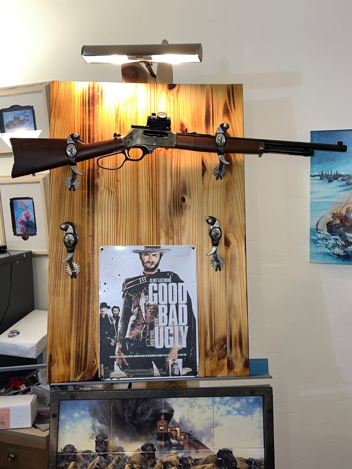 High Plains Gun Rack on Wood