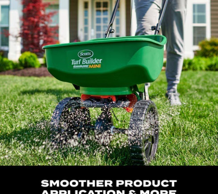 Scotts Turf Builder EdgeGuard Mini Broadcast Spreader 15-lb Capacity Compatible