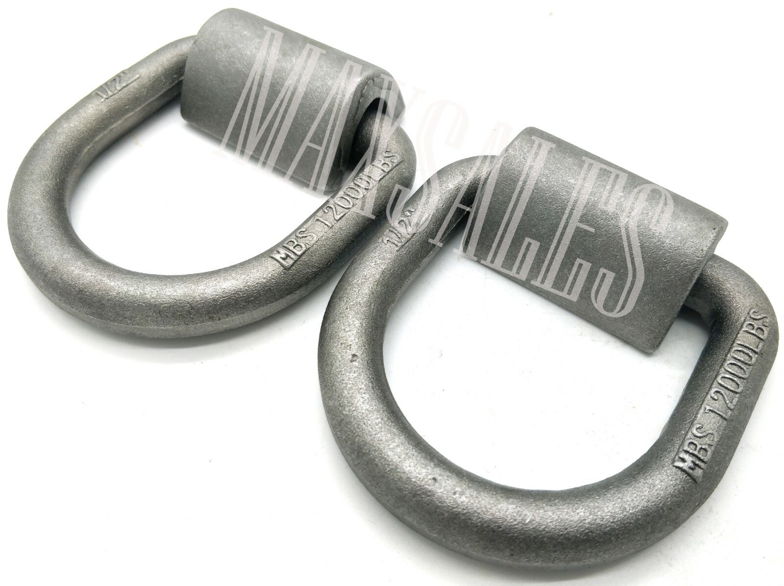(2) 1/2" D Ring Weld-On Flatbed Truck Trailer Ratchet Strap Cargo Tie Down Ring