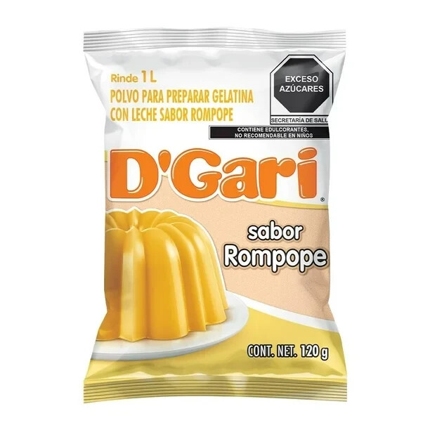 D'Gari~Water Gelatin Powder Rompope flavor~Gelatina Mexicana~Get 10/120g