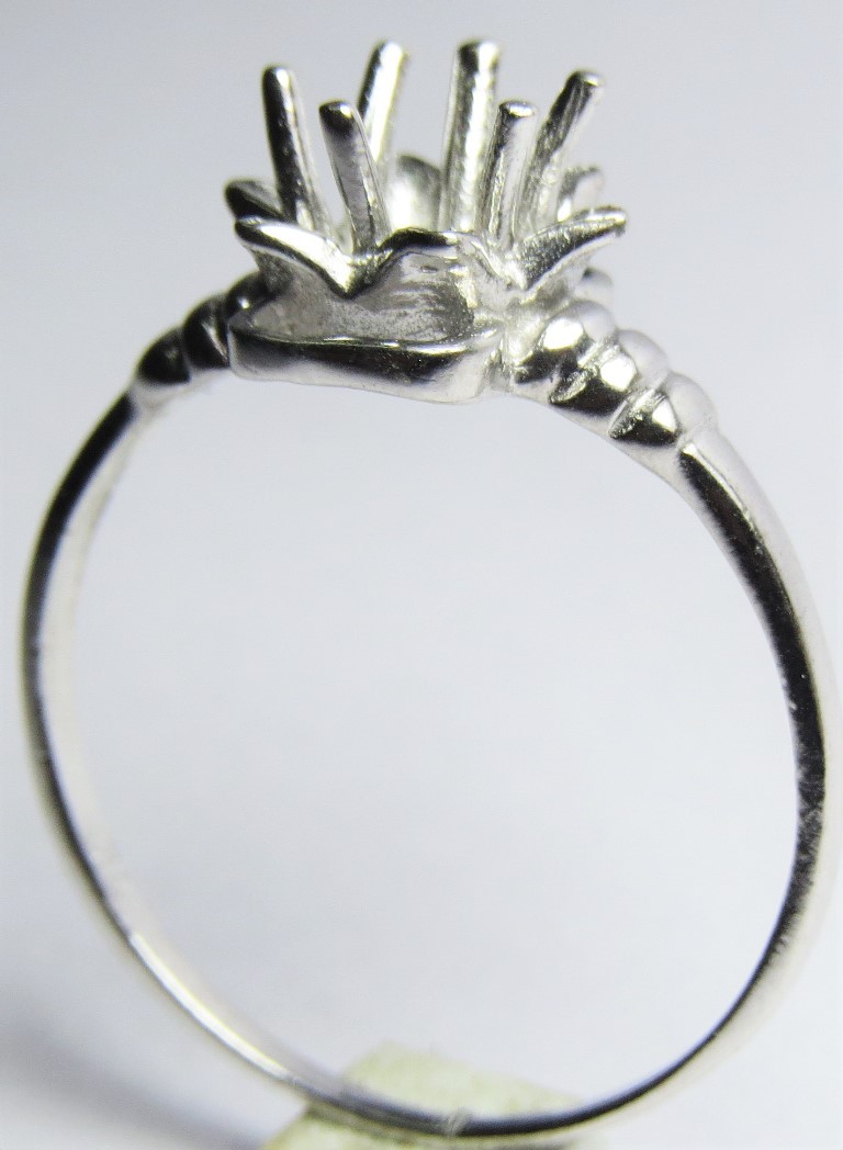 925 Sterling Silver Ring 6 mm Round Setting Semi Mount Ring Setting Flower Ring