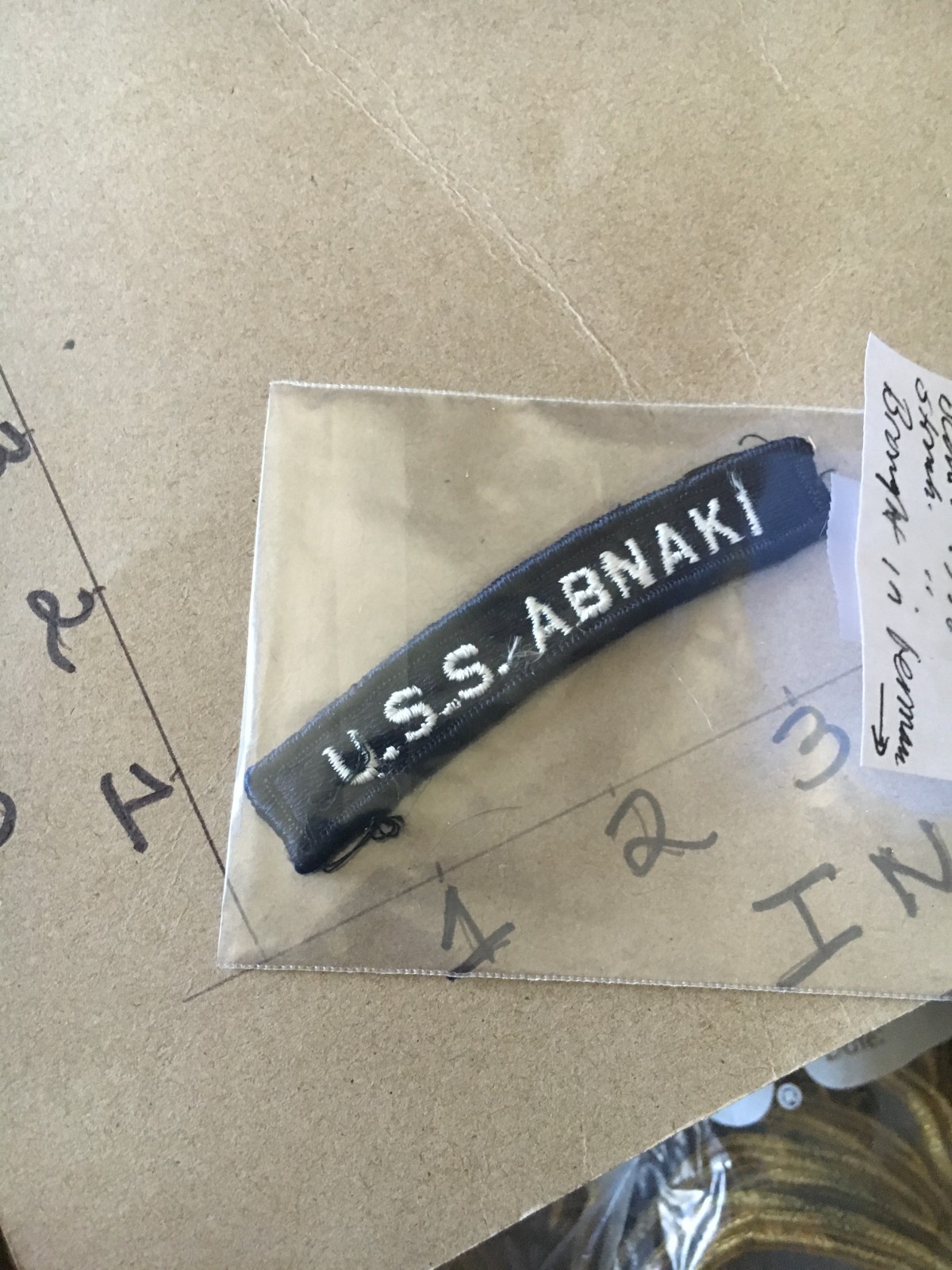 US NAVY SHOULDER STRIP TAB *** rocker *** Patch USS Abnaki