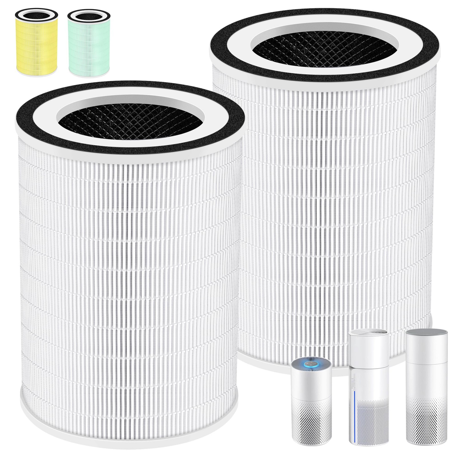 Kilo True HEPA Filter for Afloia Air Purifier, 360° Filtration, 2 Pack