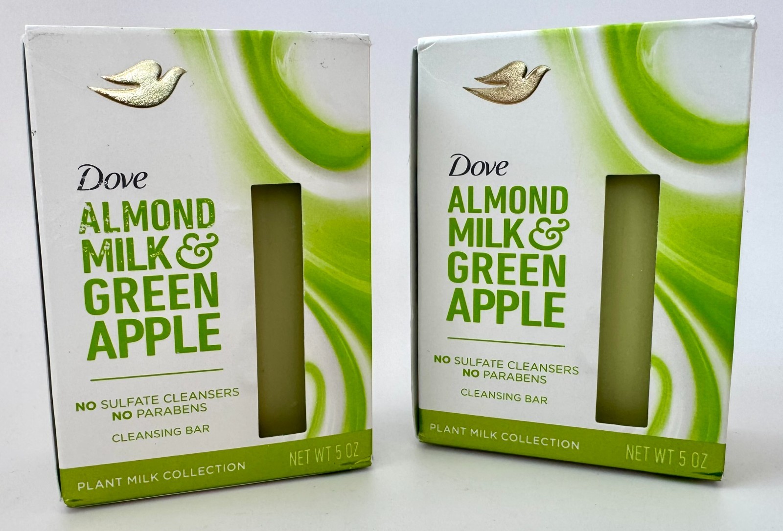2-Dove Almond Milk & Green Apple Plant Milk Collection Cleansing Bar Soap 5 oz