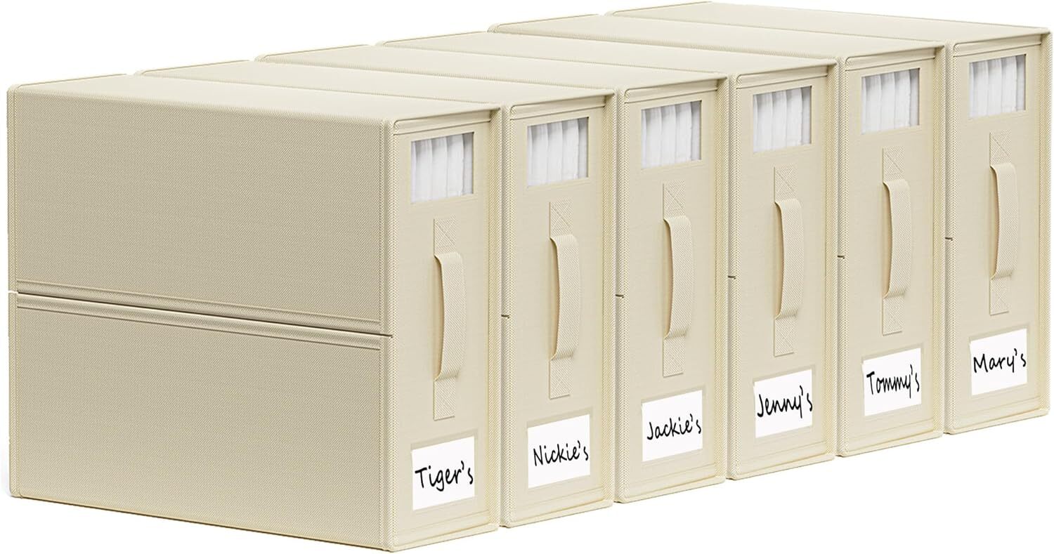 SheetCube Bed Sheet Organizers and Storage 6Pack,Foldable Linen Closet Organizer