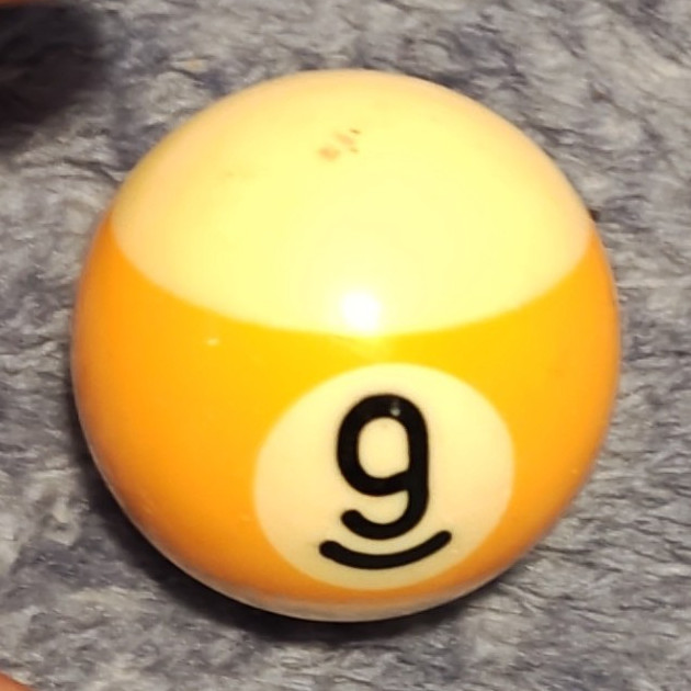 Vintage Replacement Yellow Stripe 9 Ball Striped Billiard/Pool Ball #9