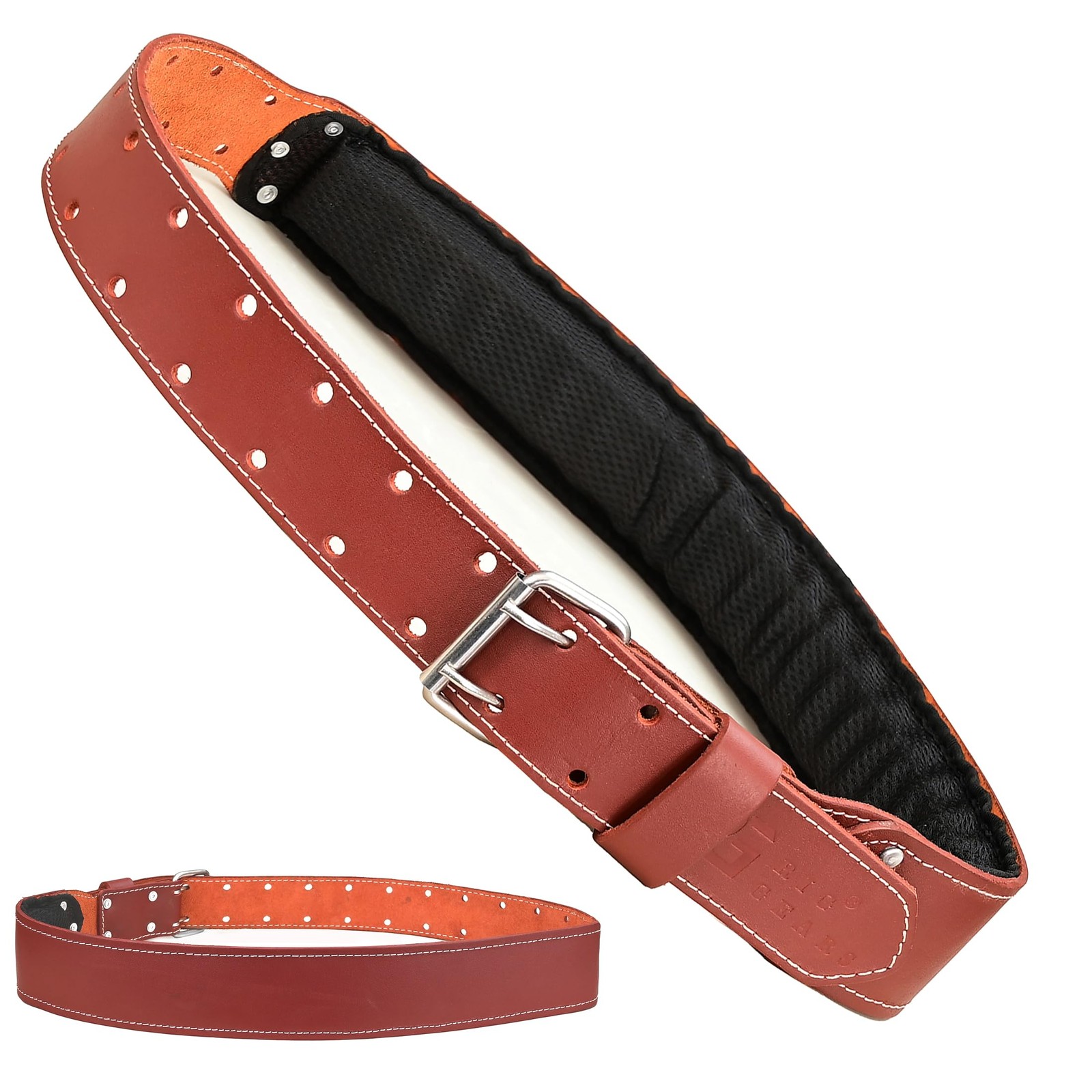 Leather tool belt for men grain leather work belts | 3 inch carpenter constar...