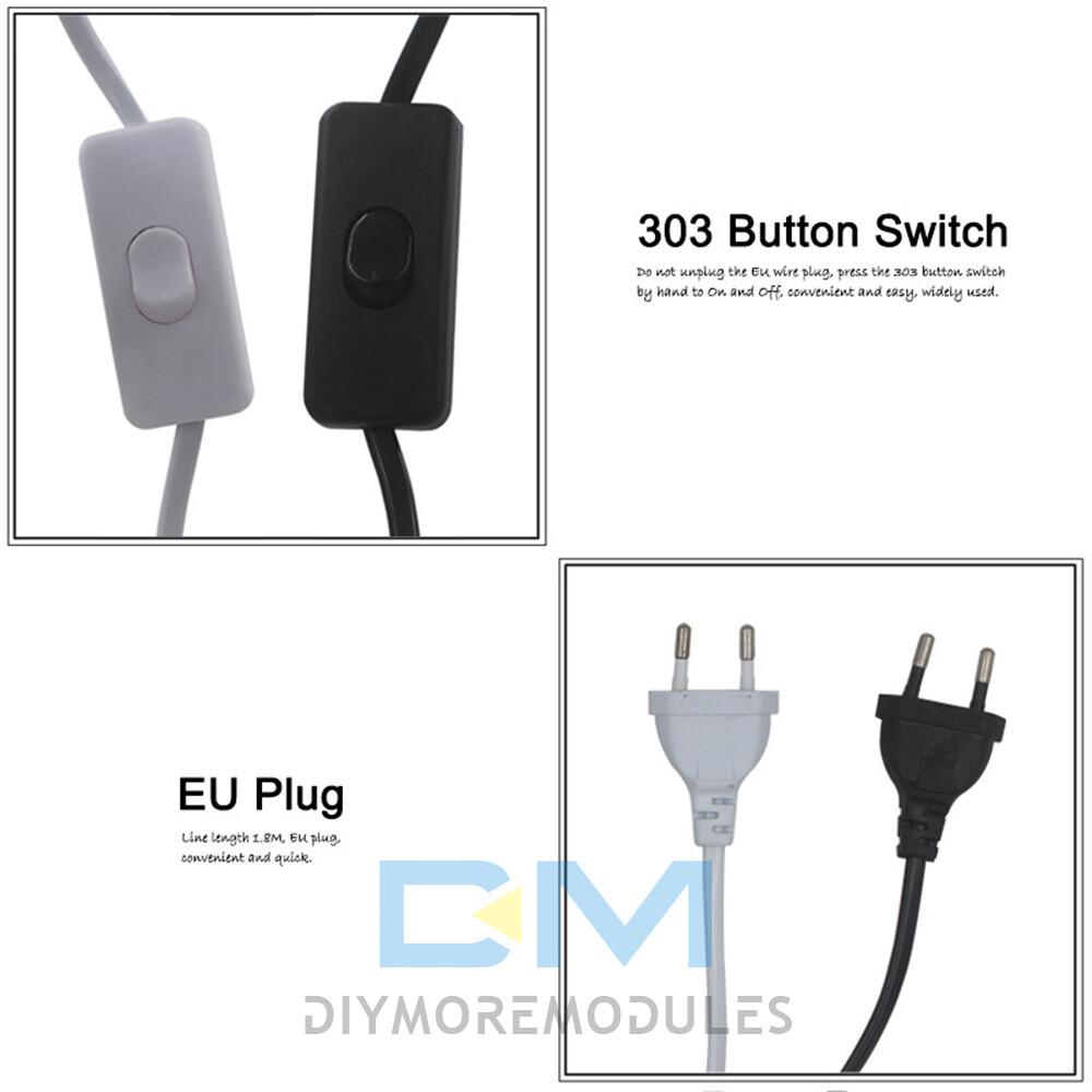 1.8m 303 Switch Cord Plug + E27 Cassette Full Tooth Lamp Head Plug Cord