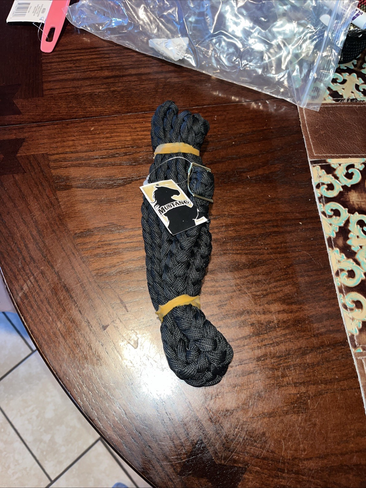 Mustang Braided Contest Rein Black