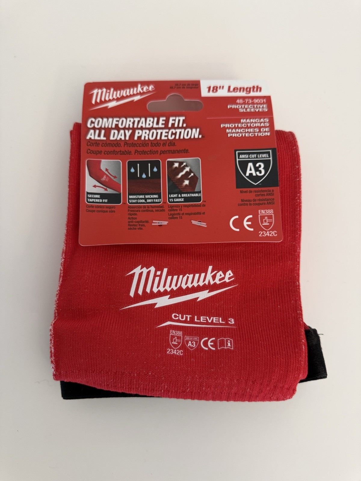 Milwaukee 48-73-9031 18" Cut Level 3 Protective Sleeves ANSI A3 Arm Protection