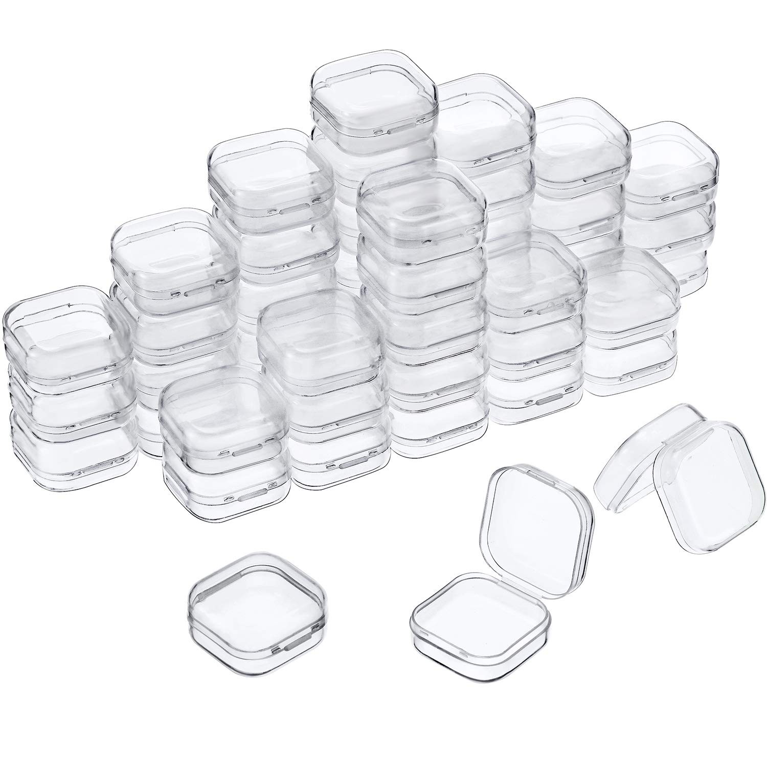 SATINIOR 48 Packs Clear Small Plastic Containers 1.37 x x 0.7 in,