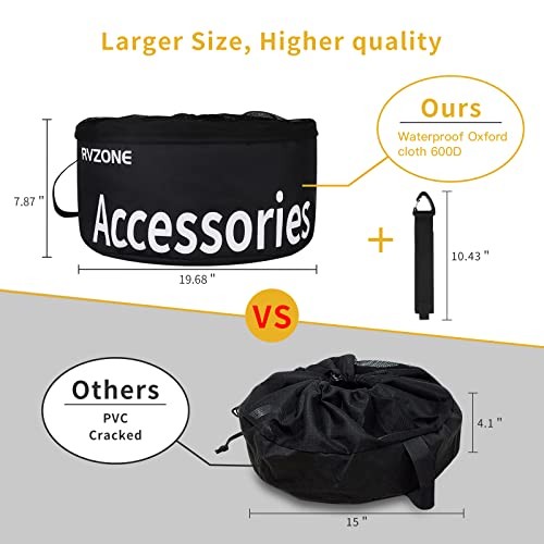 RV Hose Bag, Waterproof RV Hose Bag Organizer, Camper Accessories RV Black