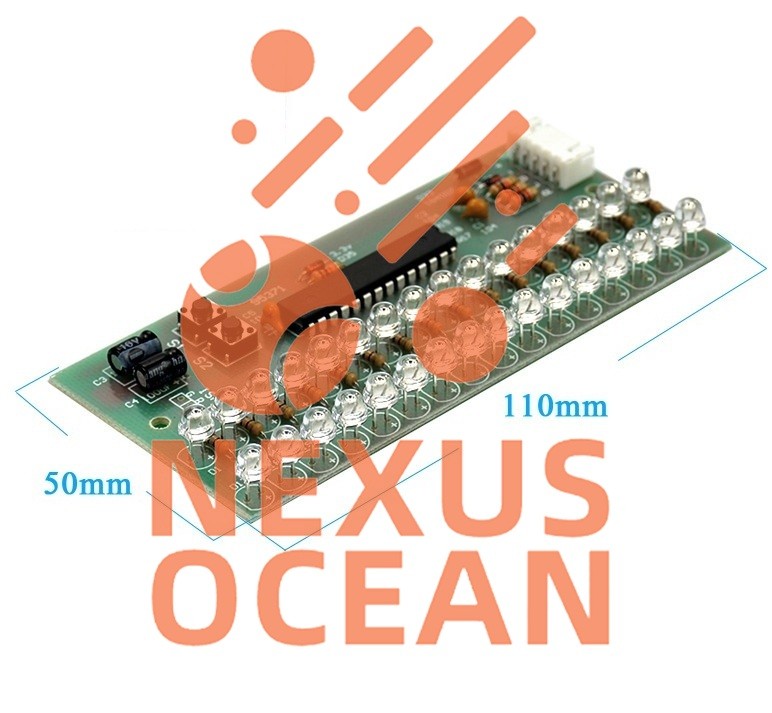 MCU Adjustable Display Pattern LED VU Meter Level Indicator 16 LED Dual Channel