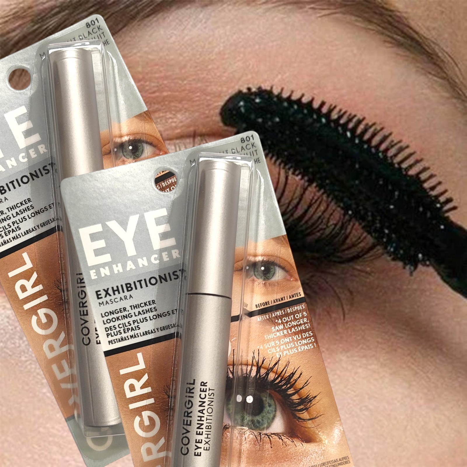 COVERGIRL Eye Enhancer Exhibitionist Mask 0.3oz - 801 Midnight black LOT OF 2