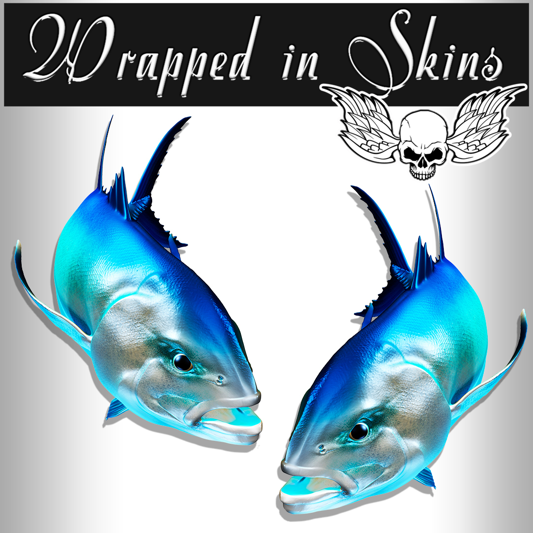 Fish Stickers Giant Trevally Decals for Tackle Box RV Truck Trailer Boat AFP0020