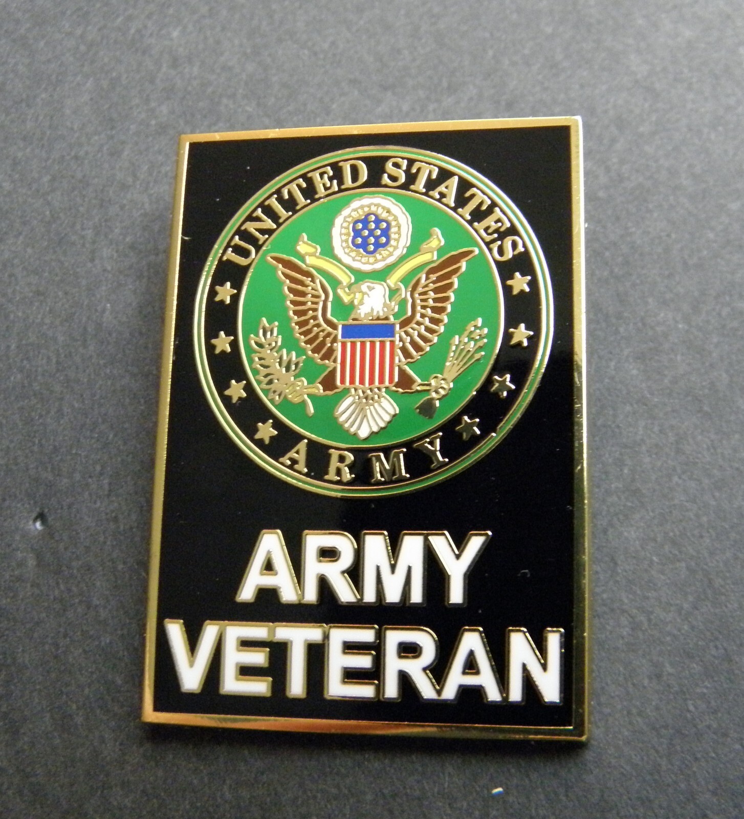 US ARMY VETERAN VET LARGE LAPEL PIN BADGE 1.5 INCHES