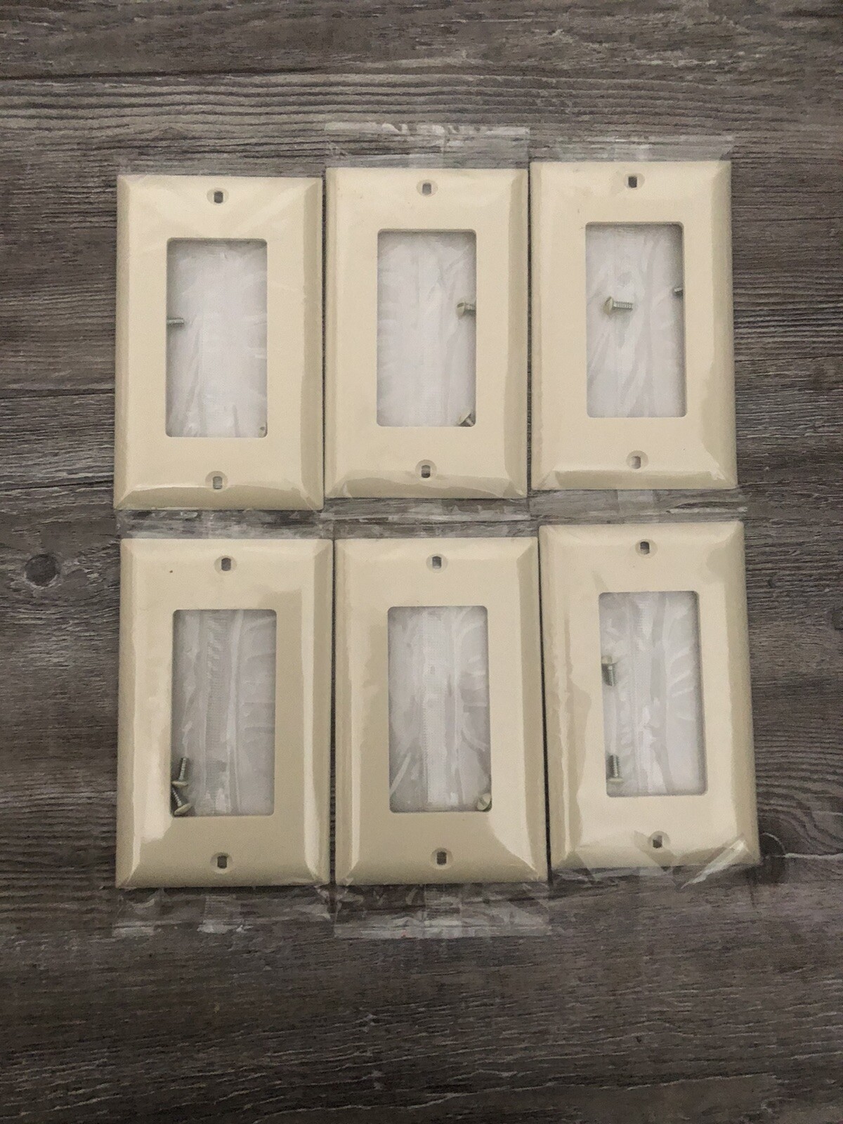 Lot of 6 Jasco Light Switch Wall Plate Replacement Outlet Cover Almond 40053 NEW