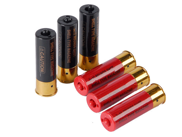 Double Eagle 30 BB M56 Tri-Shot PLASTIC Airsoft Shotgun Shell Set 6-PACK