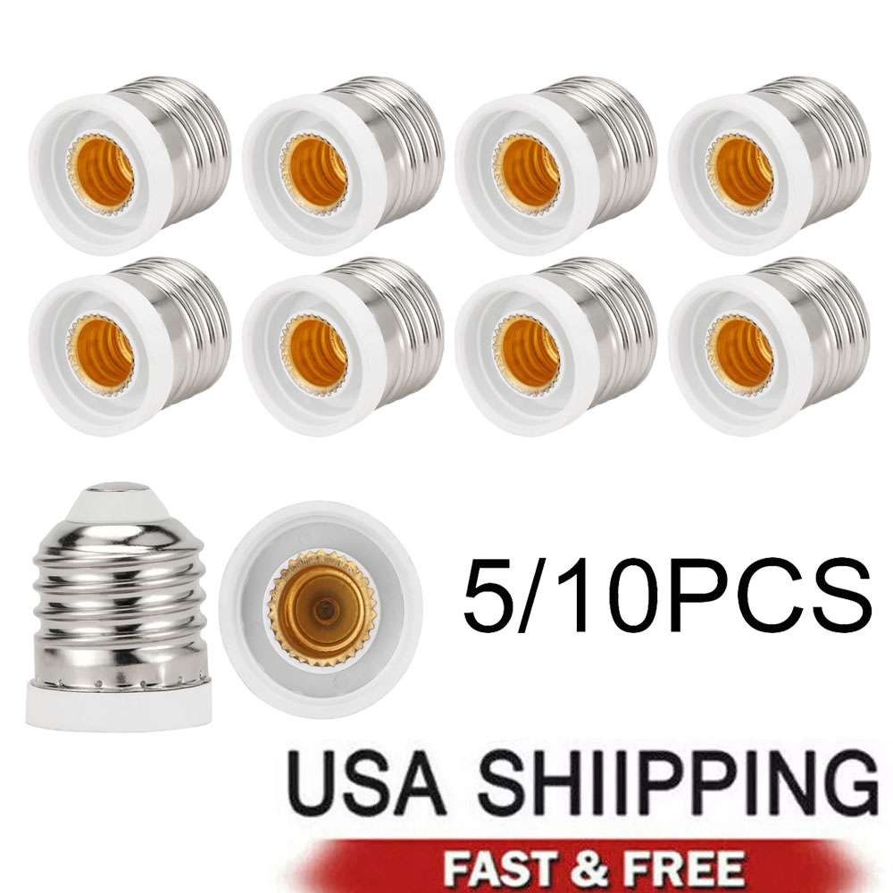 5/10Pc Light Bulb Socket Adapter Medium Base E27 to E12 Candelabra Screw Reducer