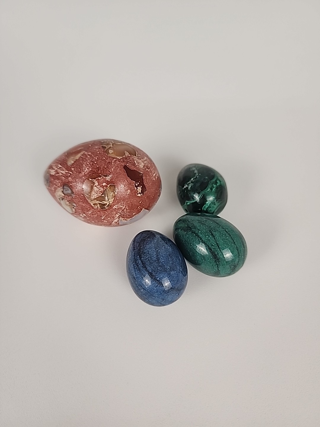 Mini Alabaster Eggs Set of 4 Multi Colored Size 1" to 2" Easter Decor