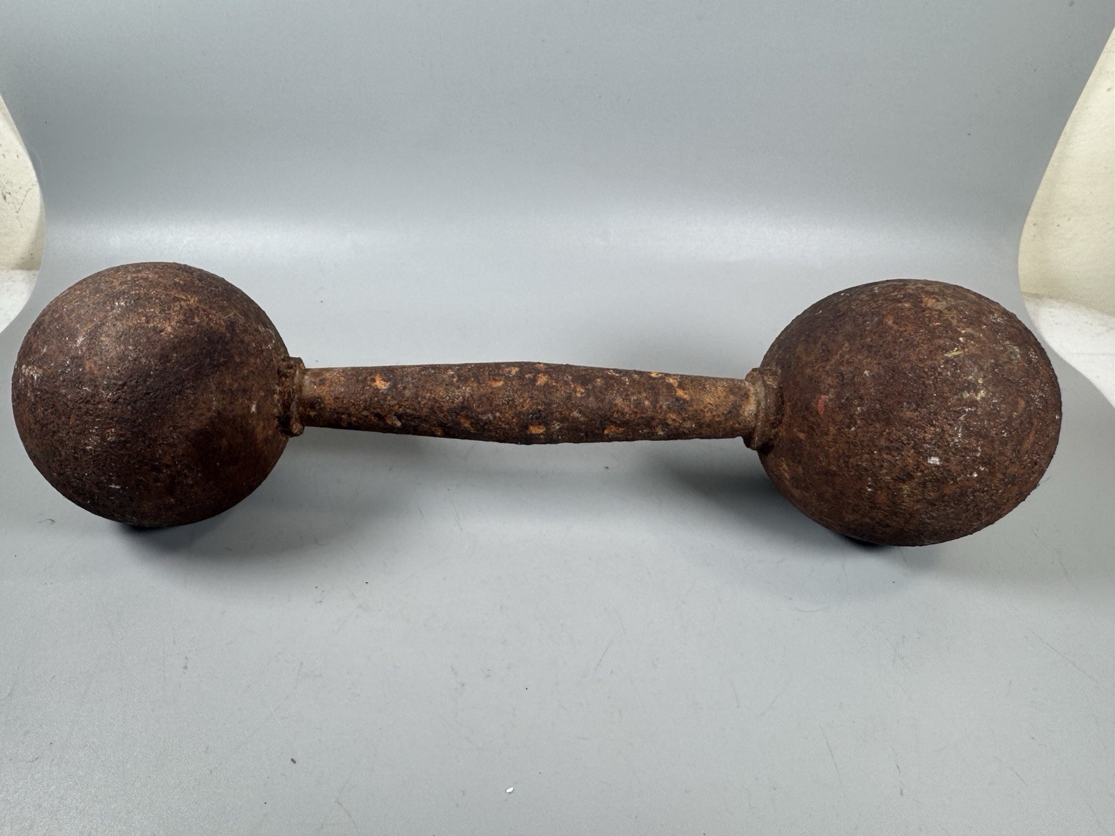 Antique Cast Iron Globe Dumbbell 6.37 lb 10” Strongman Era c.1890-1920 RARE