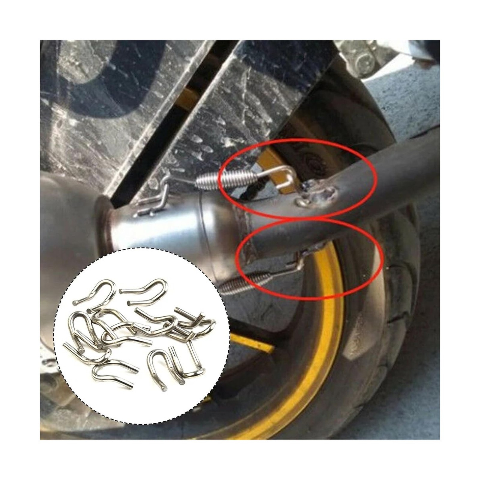 6 Pack Motorcycle Exhaust Springs U Hook Replacement Welding Hooks Loop Tabs ...