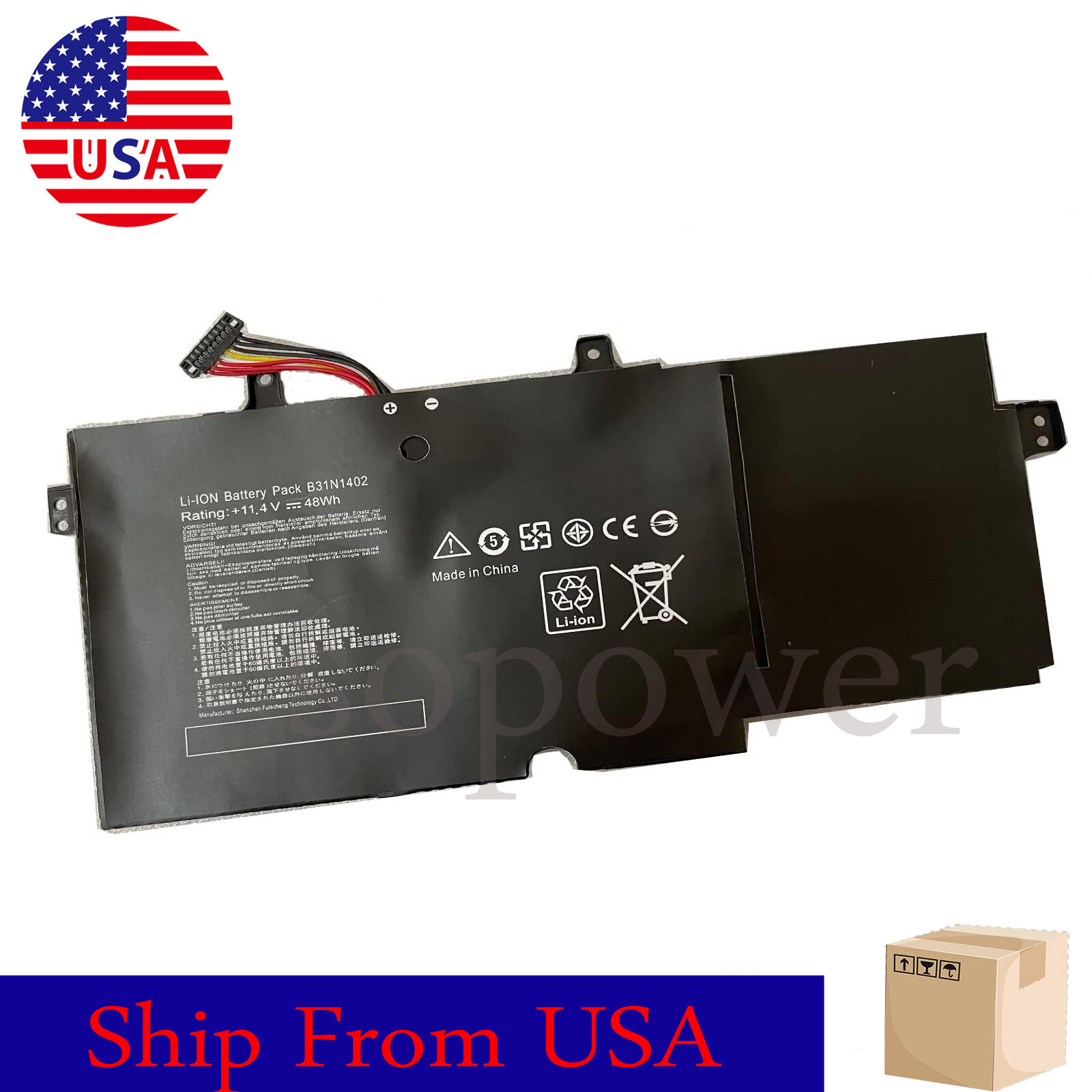 Battery For Asus Q551L Q551LN Q551LN-BBI706 Q551LN-BBI7T09 Q551LN-BSI708
