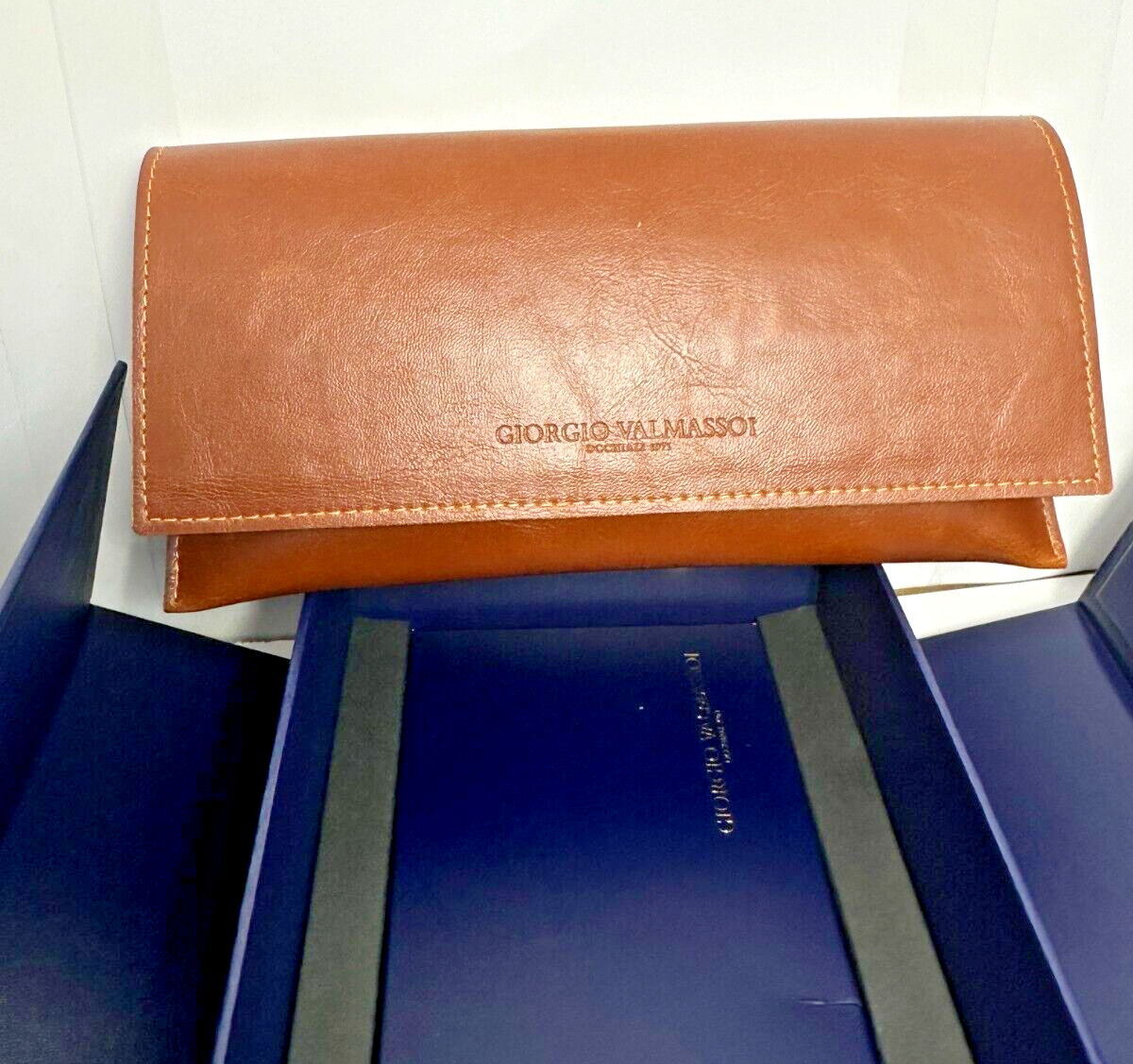 Giorgio Valmassoi OCCHALI 1972 Brown Leather Glasses Wallet Case & Gift Box