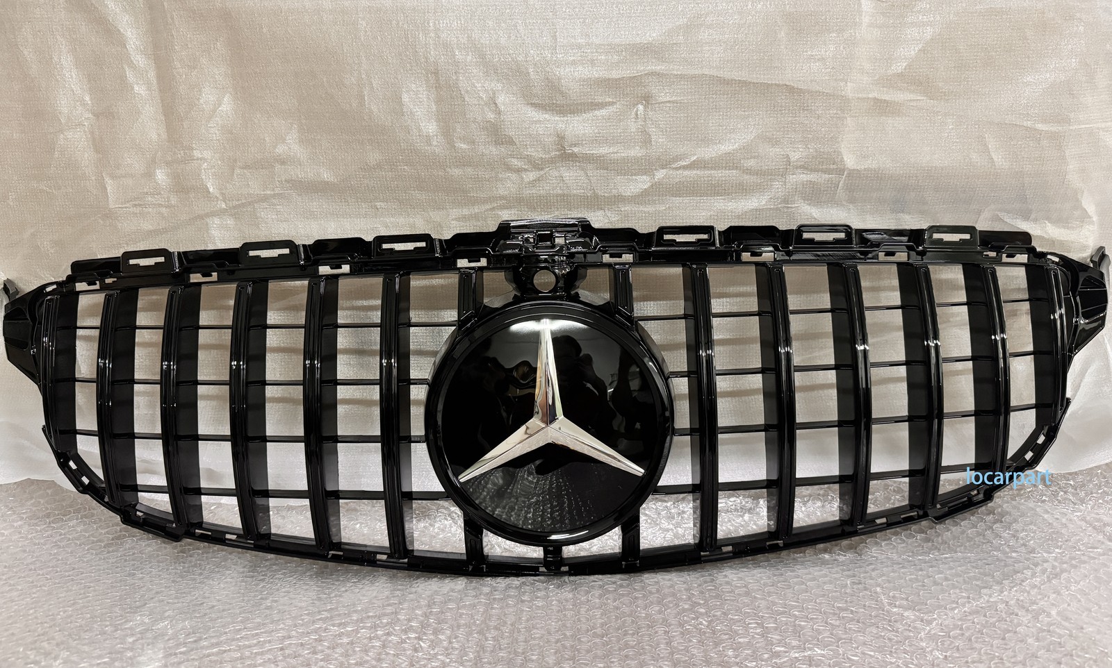 For Mercedes Benz W205 S205 C250 C300 C43 Grill 2015-2018 Grille w/Emblem Black