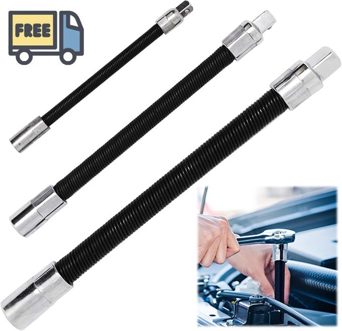 3Pcs Flex Socket Extension Bar Set 1/2",3/8",1/4"