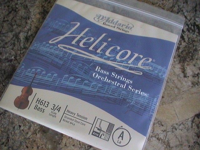 D'ADDARIO HELICORE ORCHESTRAL BASS "A" STRING H613 3/4 SCALE HEAVY TENSION NEW!