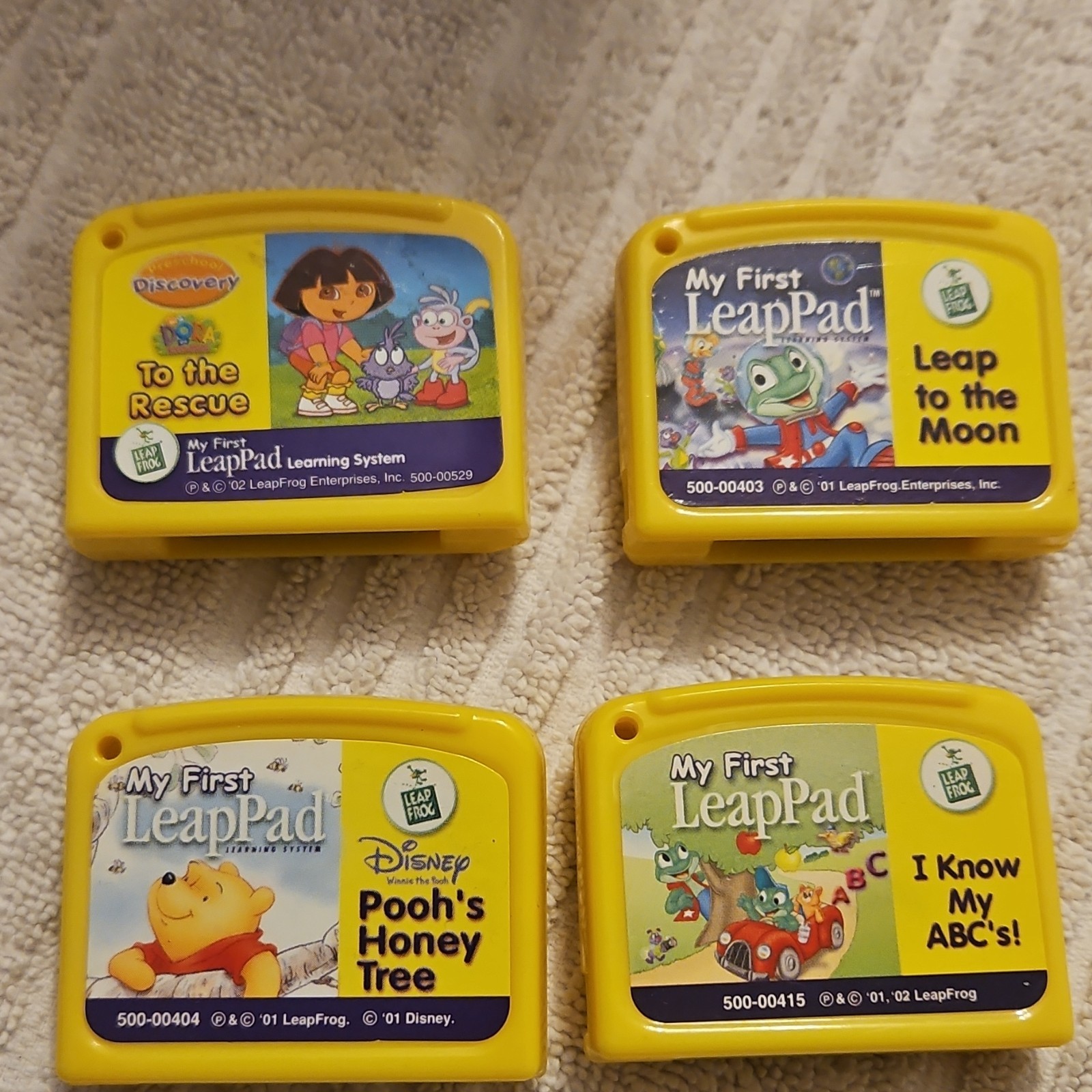 LeapFrog My First LeapPad Cartridge Lot of 4Dora Winnie the Pooh No Books.