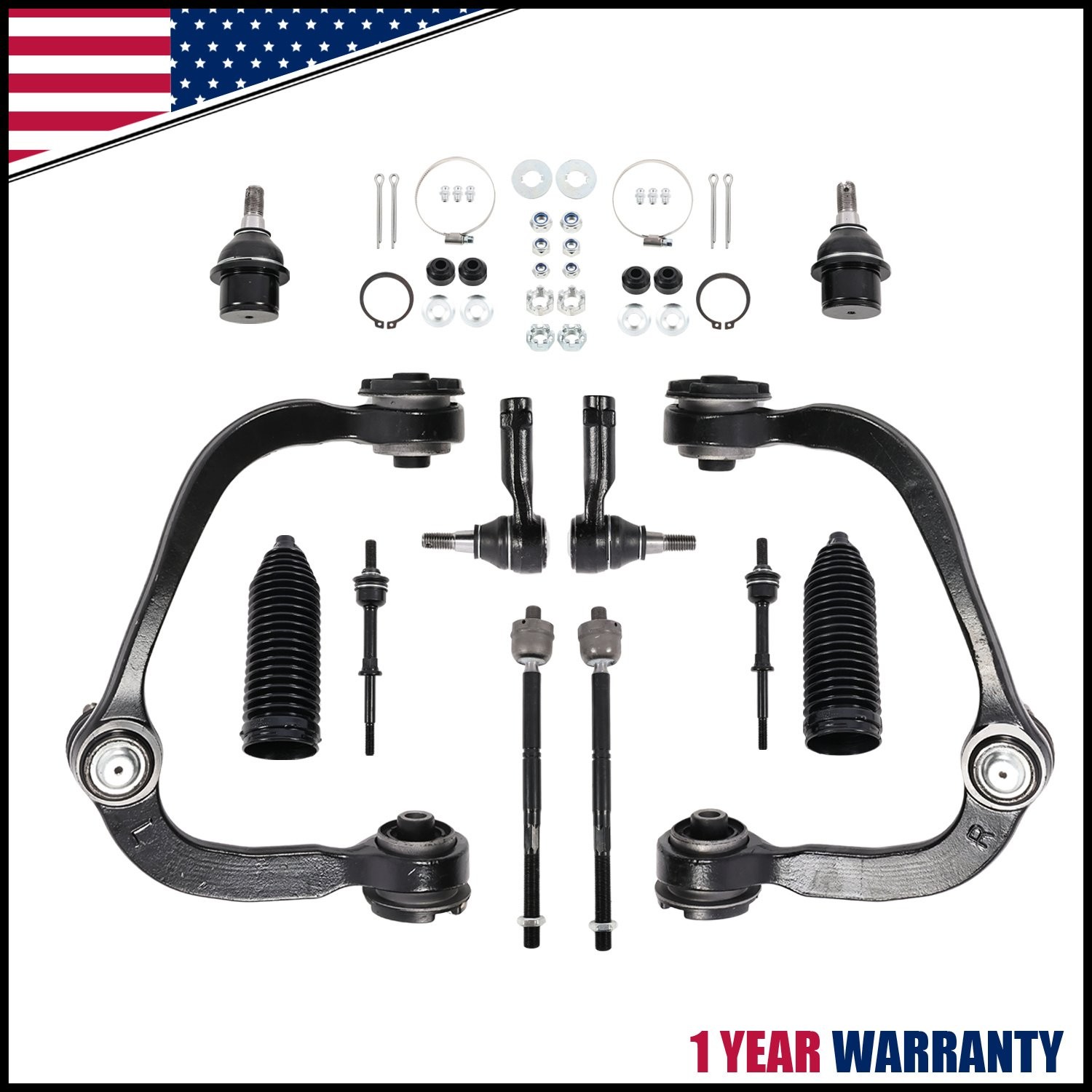 12pc Front Upper Control Arm Tierod for 2005-2008 Ford F-150 Lincoln Mark LT