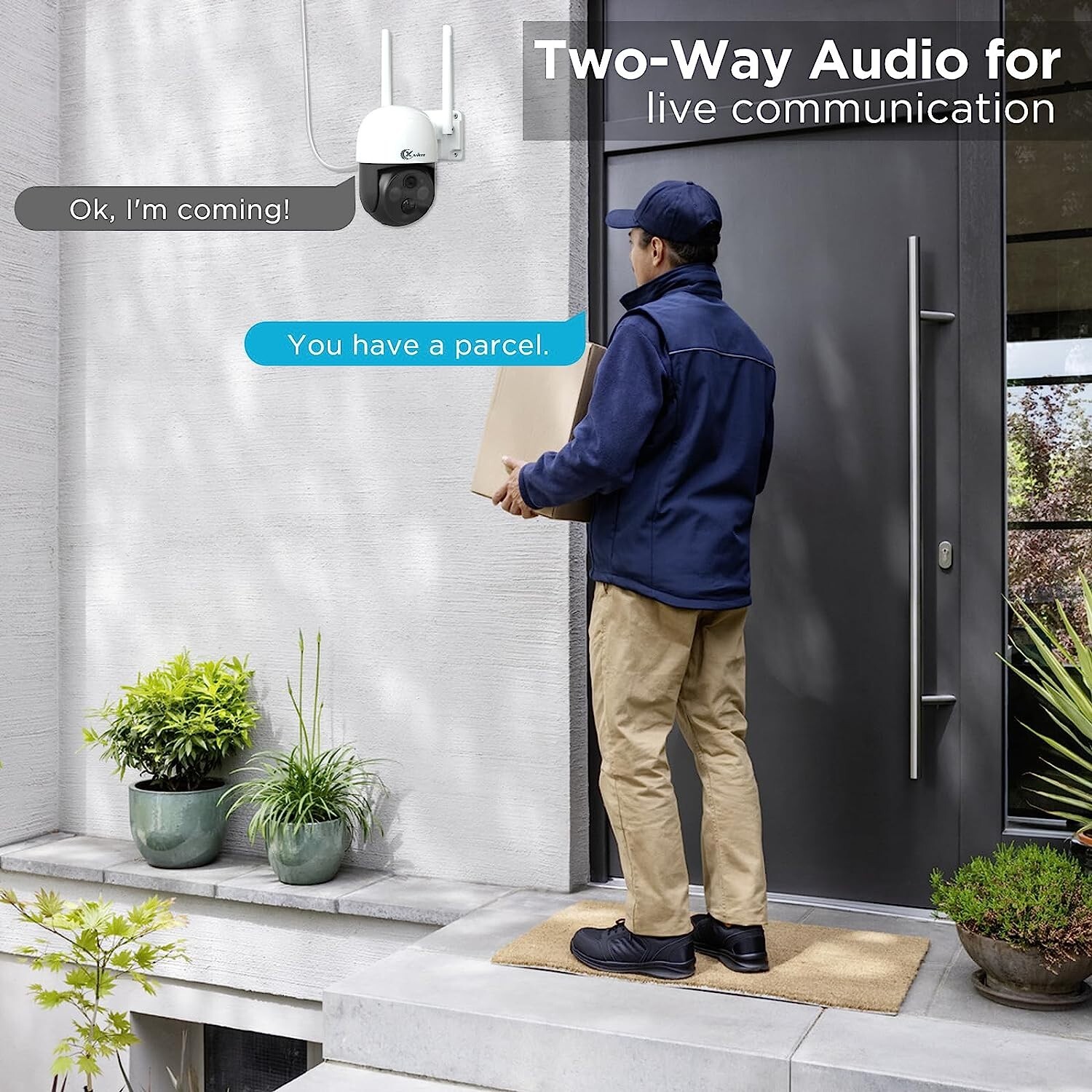 XVIM 4MP WiFi Solar Camera Wireless Outdoor Security Camera System Rechargeable