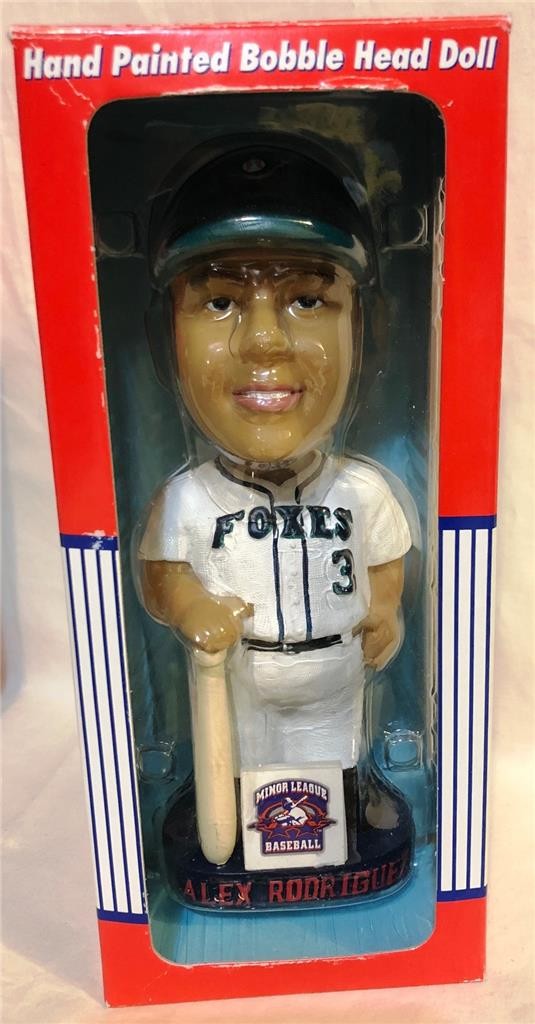 2001 APPLETON FOXES ALEX RODRIGUEZ BOBBLEHEAD BOBBLE DOBBLES YANKEES ~ NIB