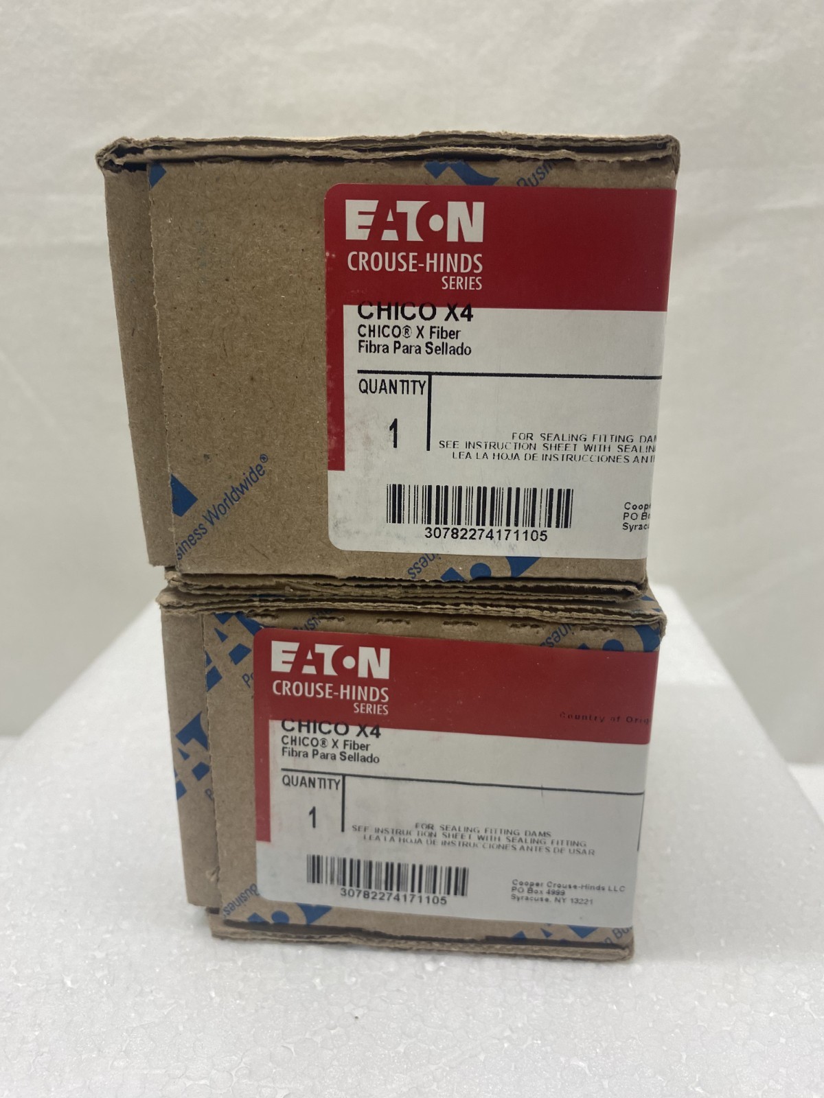 EATON / CROUSE-HINDS, CHICO X4 ELECTRICAL SEALING FIBER, 2 OZ. LOT OF 2. NEW.