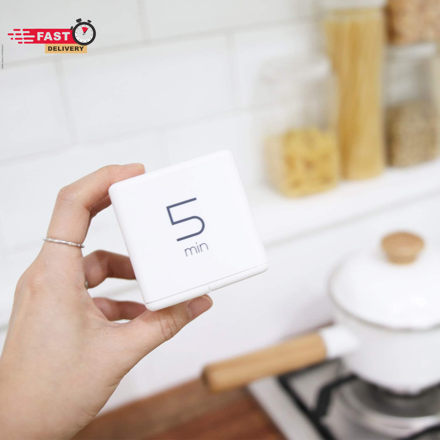 Mooas Cube Timer (White), Timers Cube Flip Block Timers Productivity Gravity Sen