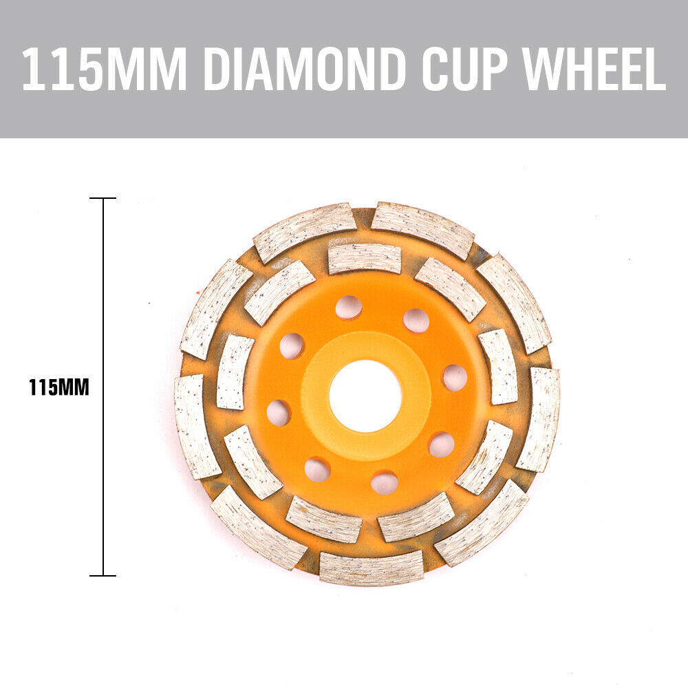 4-1/2" Diamond Cup Grinding Wheels 7 Pieces Double Row Concrete Angle Grinder