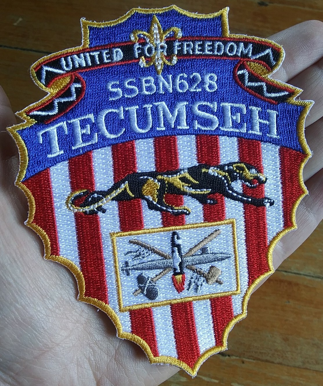 US NAVY ~ USS Tecumseh SSBN 628 Crest ~ USN Military Collectors Patch FREEDOM