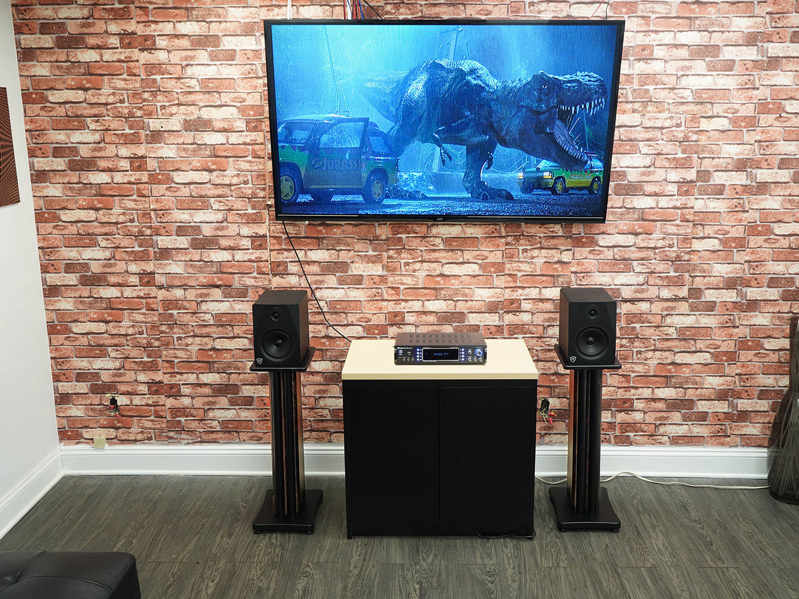 (2) Rockville SS28D Dark Wood Grain 28" Speaker Stands Fits Kurzweil KS-50A