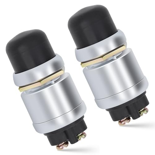 Engine Start Push Button Momentary Start Switch, 12V 50A Waterproof 2 PCS