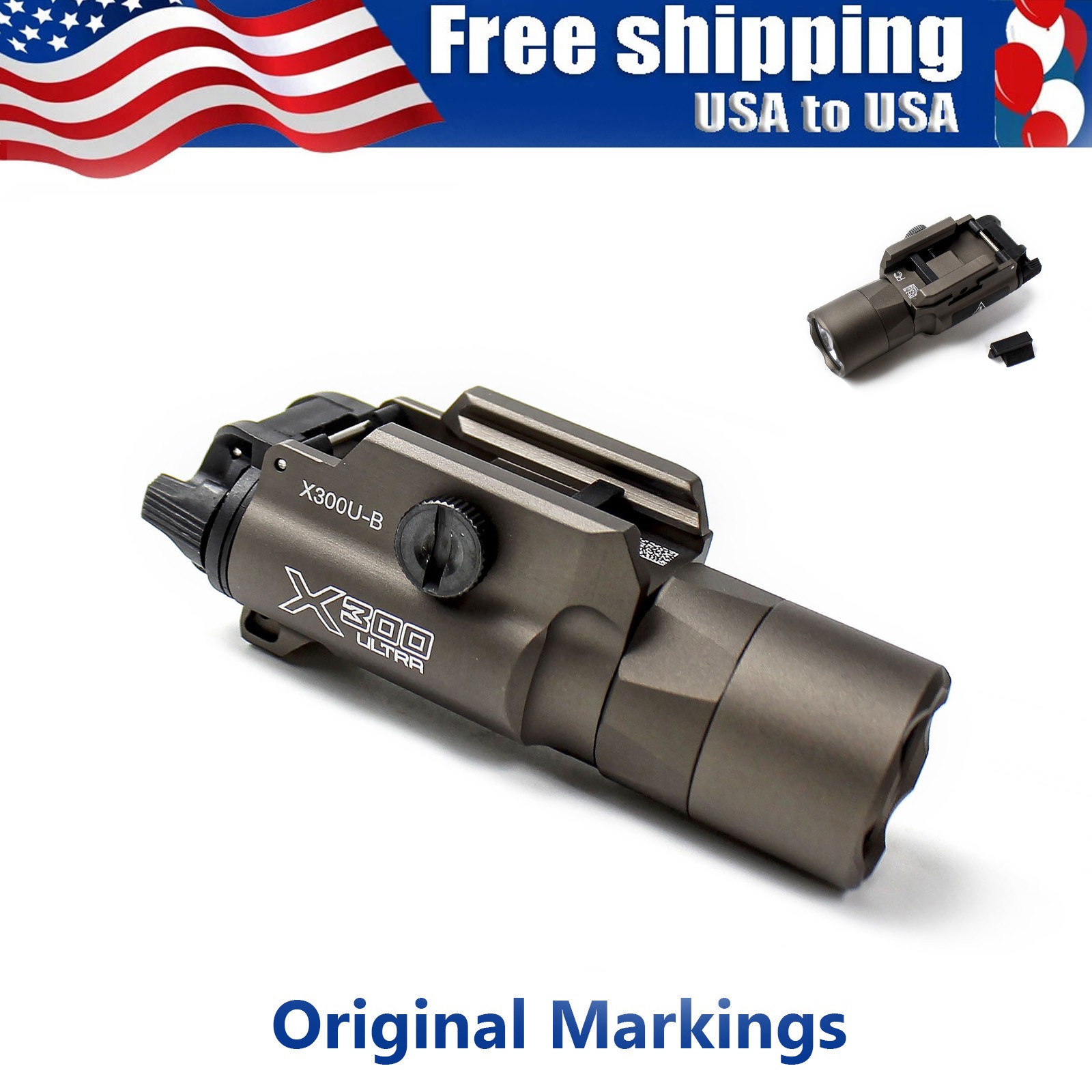 X300U-B,X300 Ultra LED Weapon Light,600LM LED Pistol Gun Light For 20mm Rail US