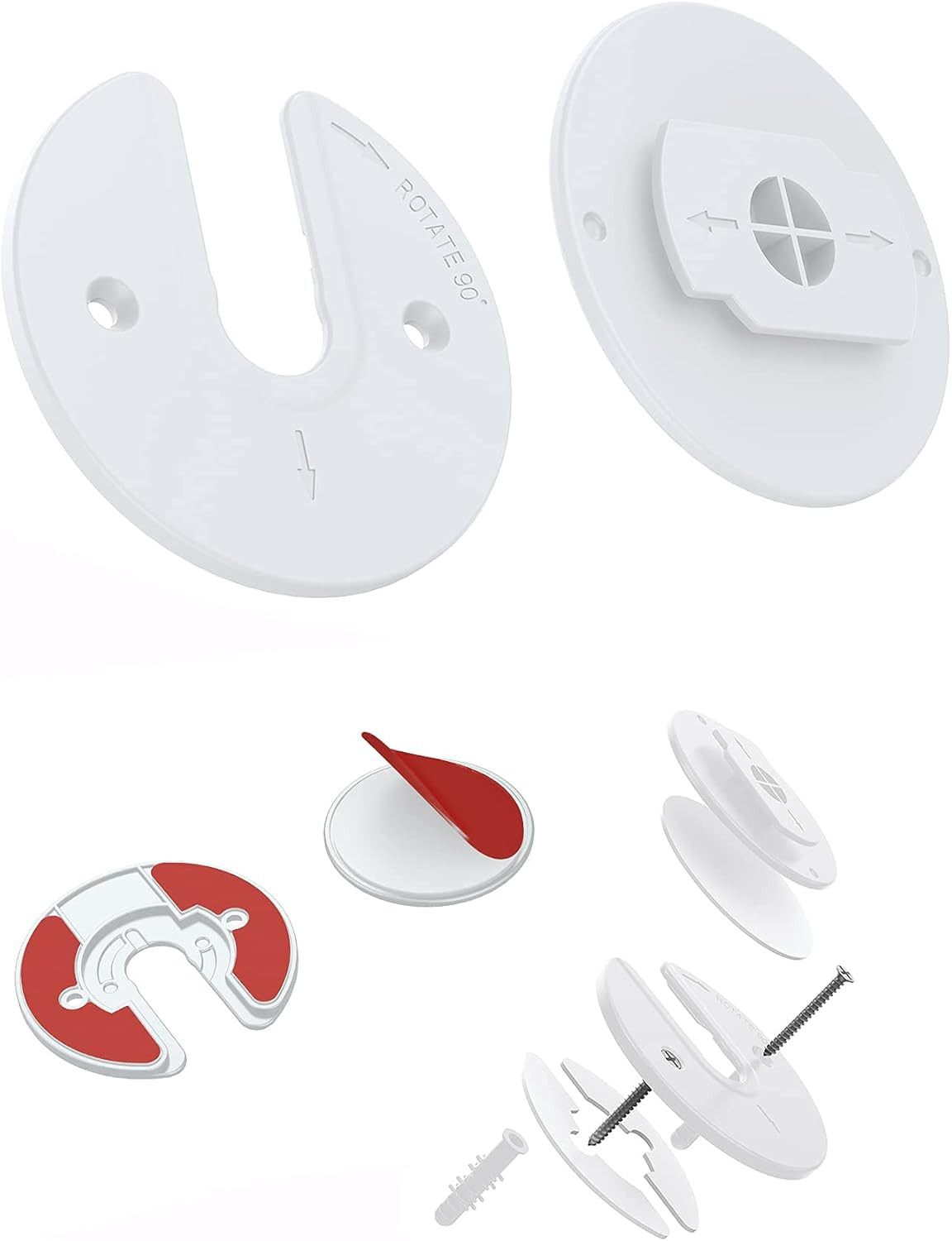 Adjustable Universal Tablet Wall Mount with 90° Swivel (2-Pack, White)
